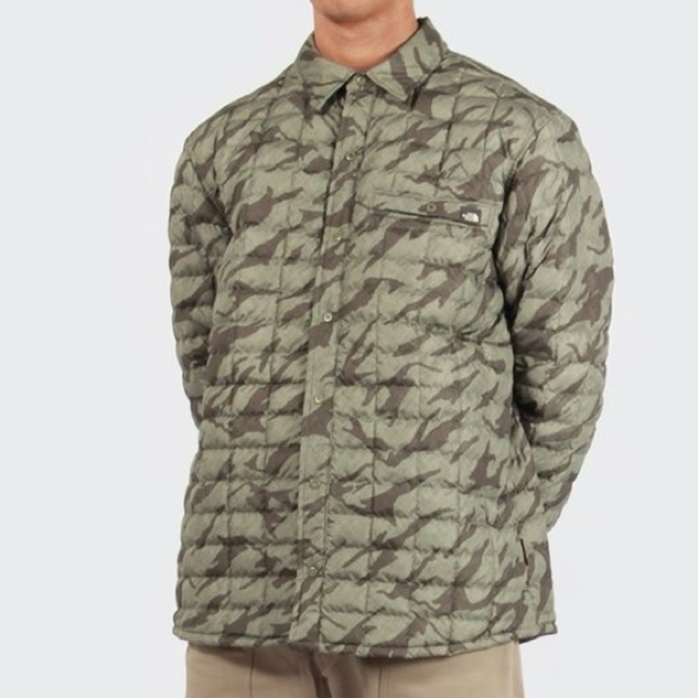 The North Face RARE COLOR ThermoBall Shirt Jacket Lichen Green Camo Mens S NWT